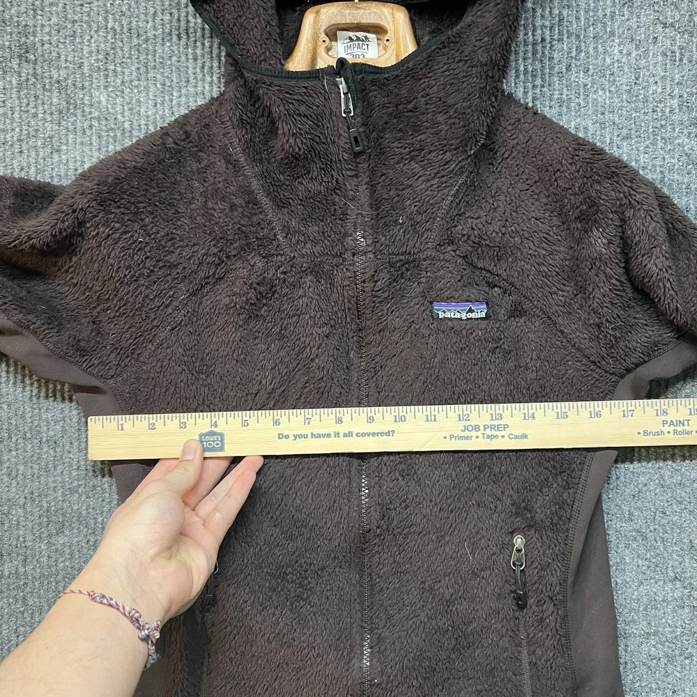 Patagonia Womens R3 Hi-Loft Hoody Small Brown Full Zip Long Sleeve Polartec READ